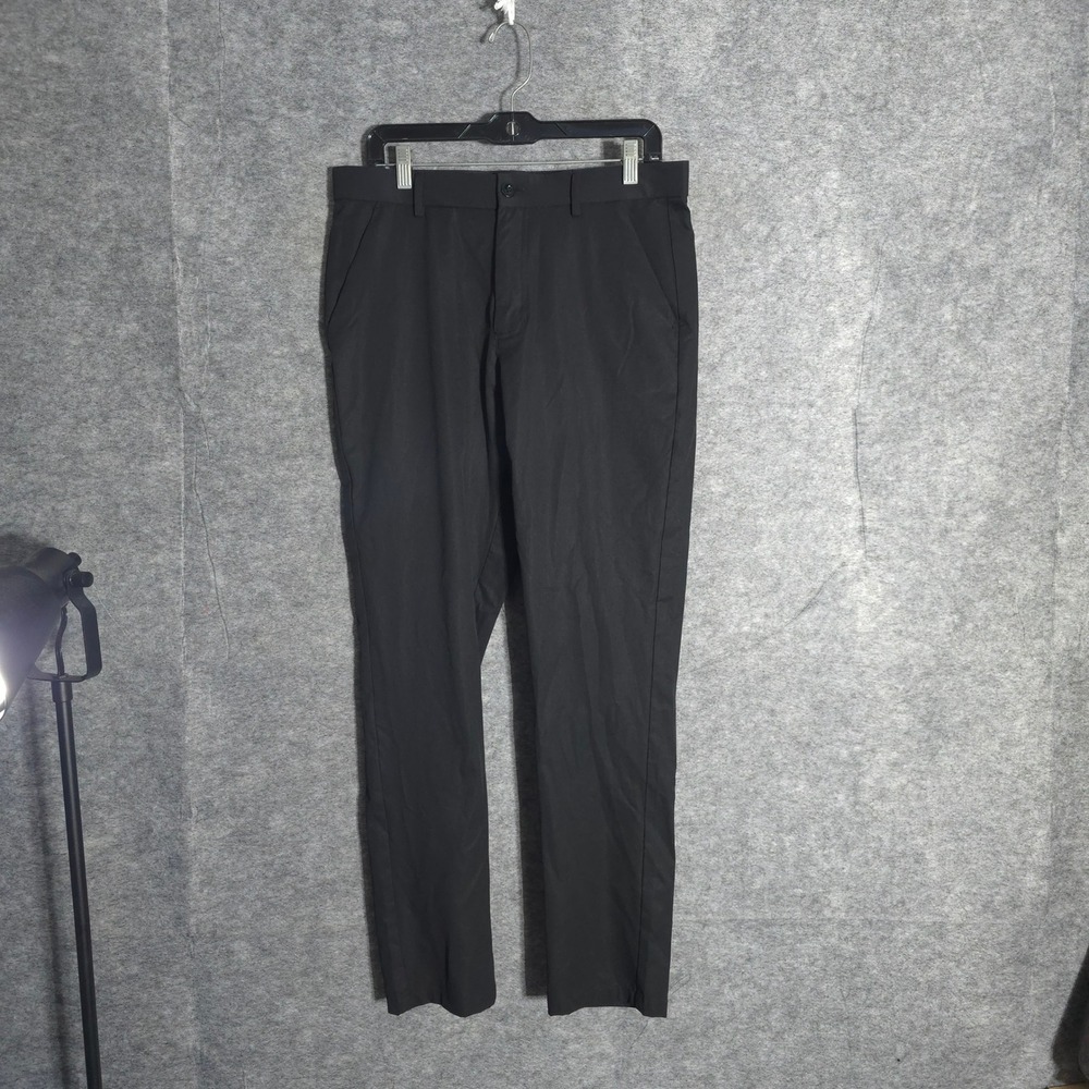 Libin Golf Pants Mens 32x32 Black Performance Straight Leg Flat Front Chino Tech